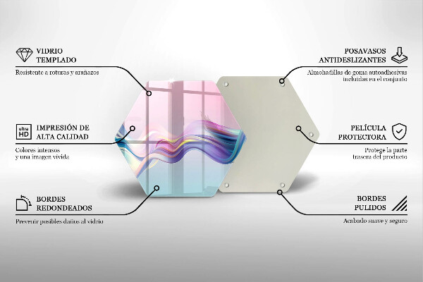 Tagliere in vetro temperato Astrazione pastello