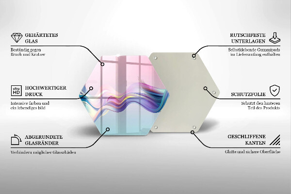 Tagliere in vetro temperato Astrazione pastello