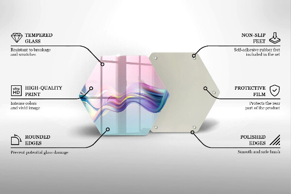 Tagliere in vetro temperato Astrazione pastello