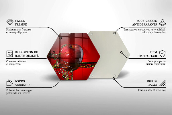 Tagliere in vetro Frutta di mela in acqua