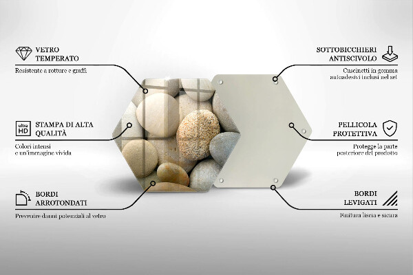Tagliere in vetro Modello di pietre ovali