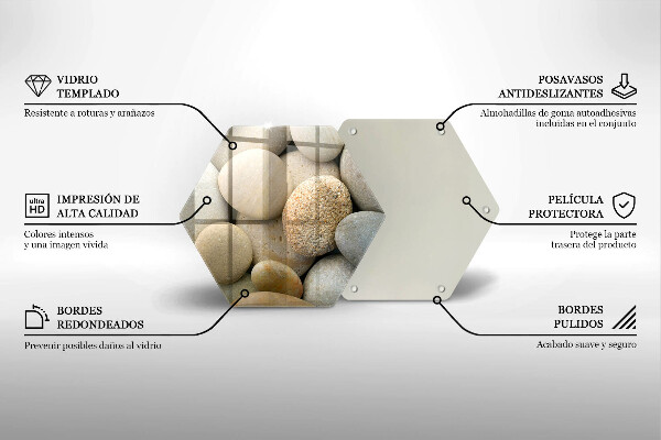 Tagliere in vetro Modello di pietre ovali