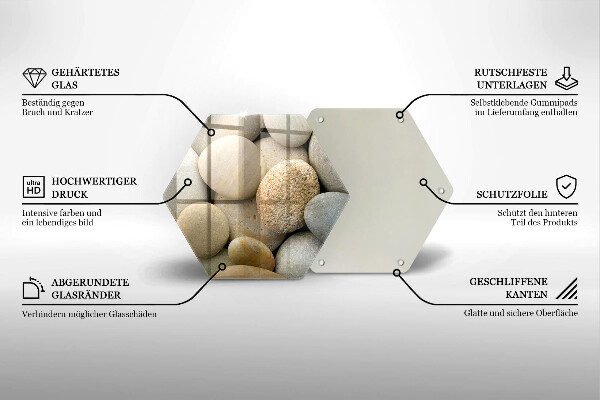 Tagliere in vetro Modello di pietre ovali