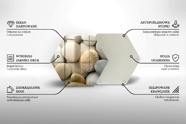 Tagliere in vetro Modello di pietre ovali