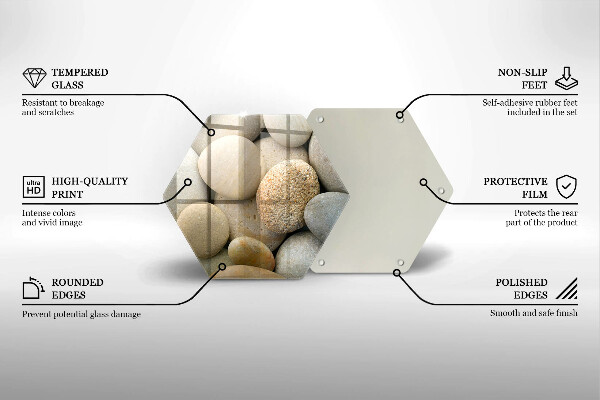 Tagliere in vetro Modello di pietre ovali
