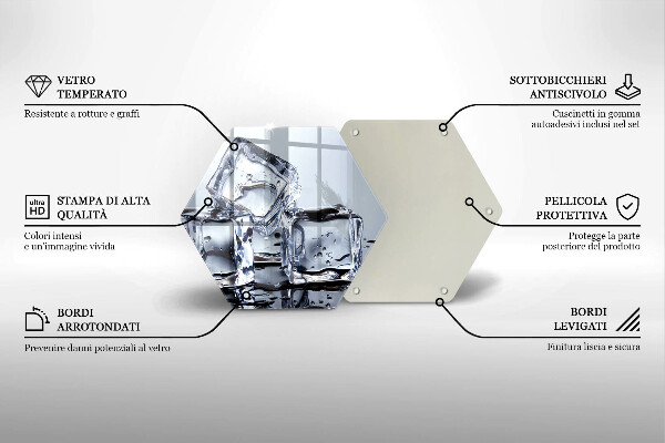 Tagliere in vetro Cubetti di ghiaccio