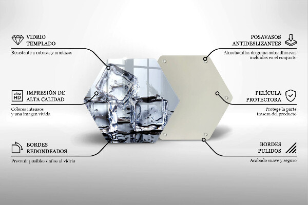 Tagliere in vetro Cubetti di ghiaccio