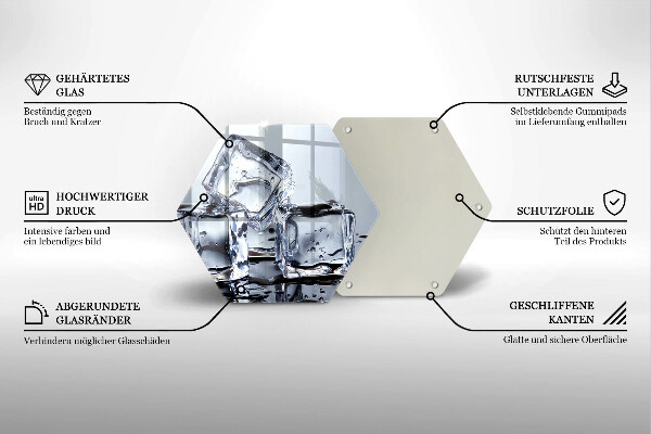 Tagliere in vetro Cubetti di ghiaccio