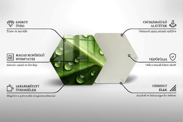 Tagliere in vetro Rugiada e foglia della natura