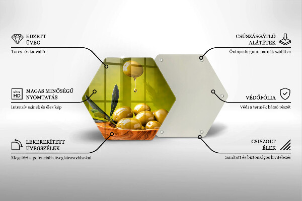 Tagliere in vetro Olive gustose