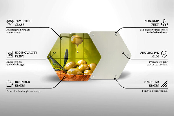 Tagliere in vetro Olive gustose