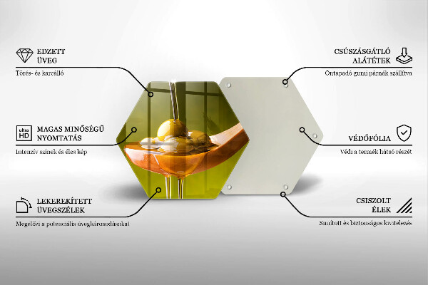 Tagliere in vetro Olio d'oliva e olive