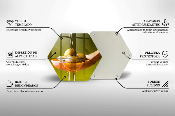 Tagliere in vetro Olio d'oliva e olive