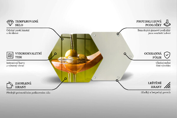 Tagliere in vetro Olio d'oliva e olive