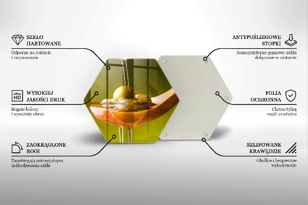 Tagliere in vetro Olio d'oliva e olive