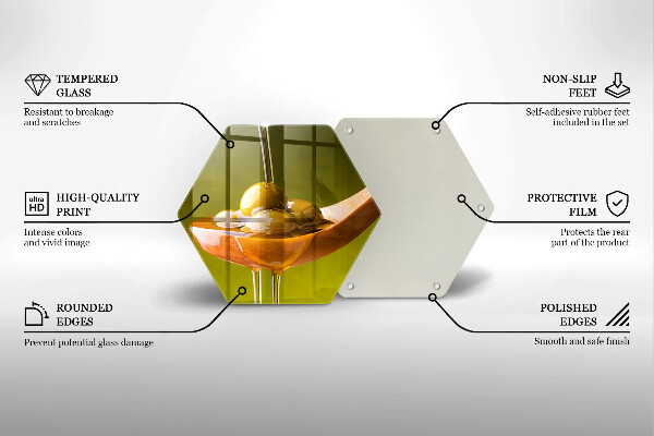 Tagliere in vetro Olio d'oliva e olive