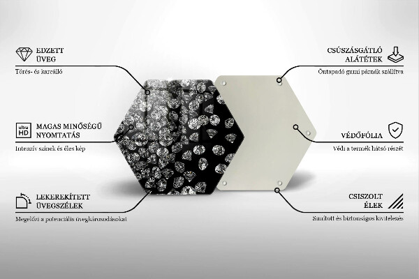 Tagliere in vetro Diamanti diamanti