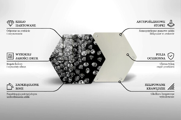 Tagliere in vetro Diamanti diamanti