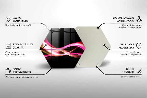 Tagliere in vetro Fumo al neon astratto