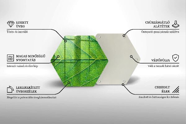 Tagliere in vetro Vene delle foglie naturali