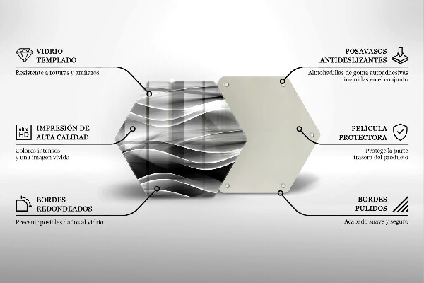 Tagliere in vetro Linee astratte di fumo