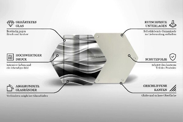 Tagliere in vetro Linee astratte di fumo