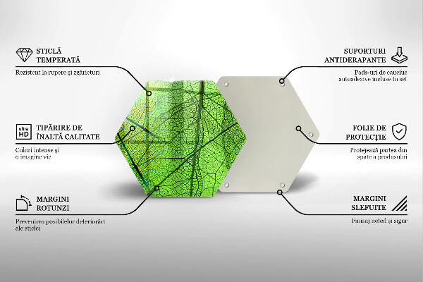 Tagliere in vetro Vene delle foglie naturali