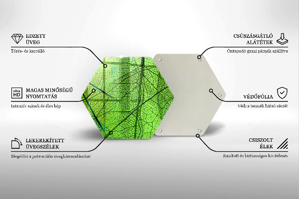 Tagliere in vetro Vene delle foglie naturali