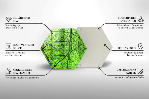 Tagliere in vetro Vene delle foglie naturali