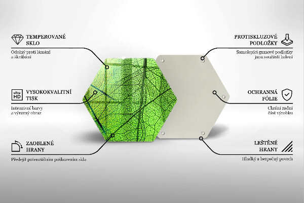 Tagliere in vetro Vene delle foglie naturali