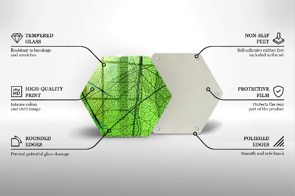 Tagliere in vetro Vene delle foglie naturali