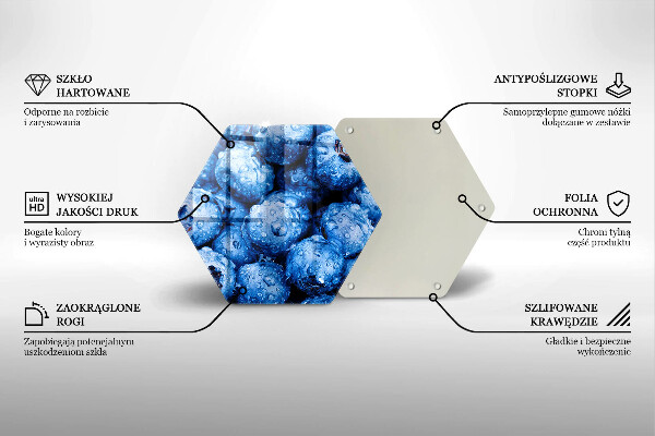 Tagliere in vetro Mirtilli succosi