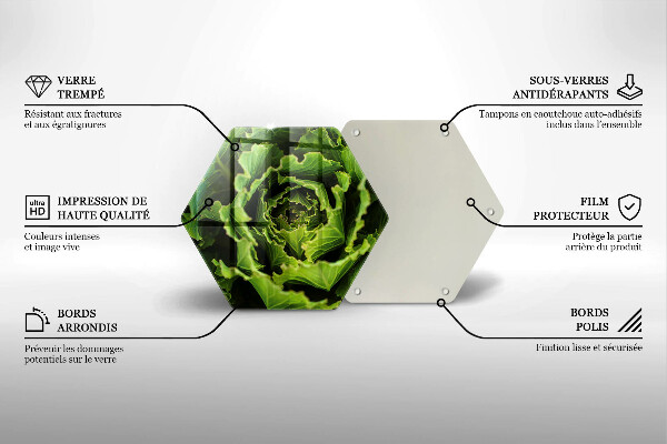 Tagliere in vetro Mangiare foglie di lattuga