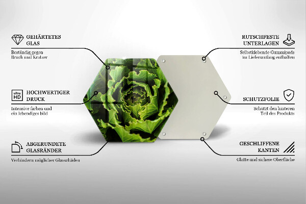 Tagliere in vetro Mangiare foglie di lattuga