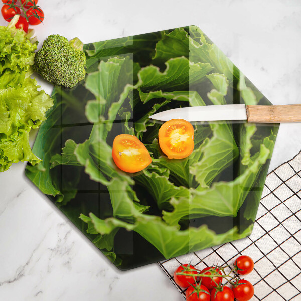 Tagliere in vetro Mangiare foglie di lattuga