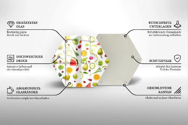 Tagliere in vetro Modello di frutta e verdura