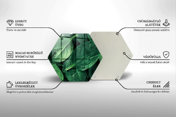 Tagliere in vetro Foglie di basilico