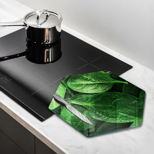 Tagliere in vetro Foglie di basilico