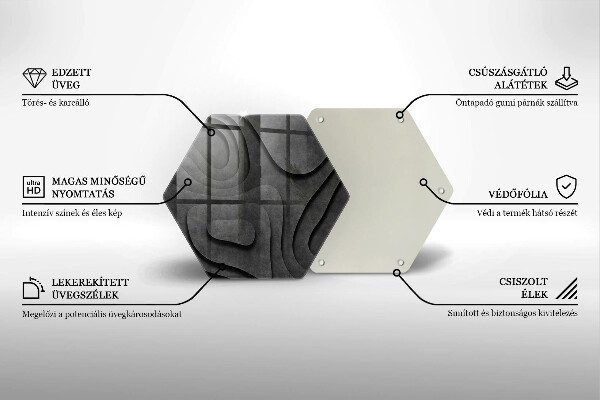 Tagliere in vetro Forme di pietra 3D