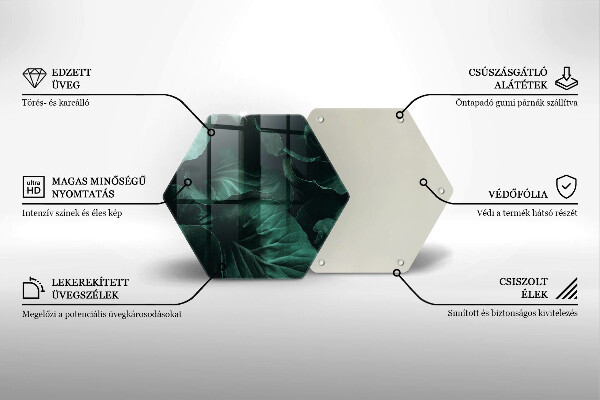 Tagliere in vetro Foglie selvatiche scure