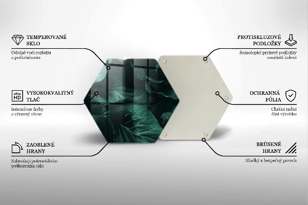 Tagliere in vetro Foglie selvatiche scure