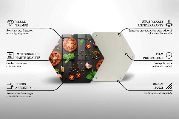 Tagliere in vetro Pomodori e spezie