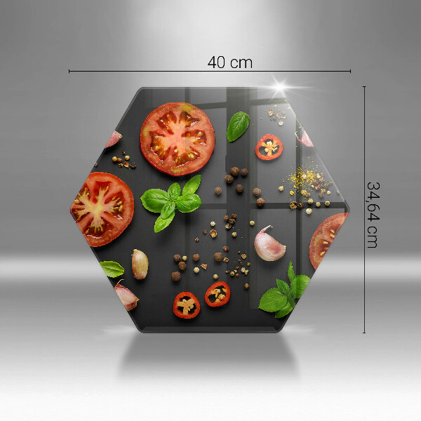 Tagliere in vetro Pomodori e spezie