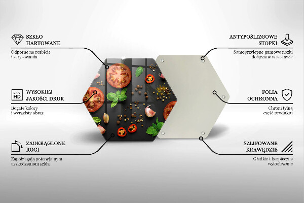 Tagliere in vetro Pomodori e spezie