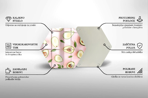 Tagliere in vetro Modello di avocado