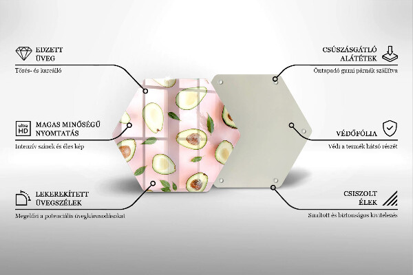 Tagliere in vetro Modello di avocado