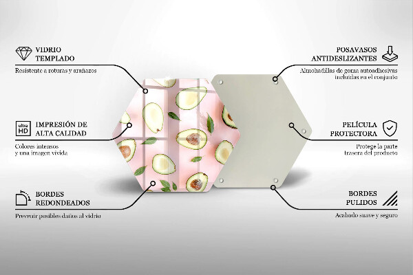 Tagliere in vetro Modello di avocado