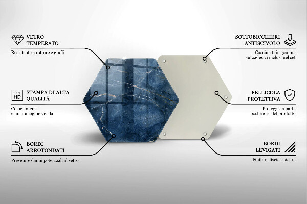 Tagliere in vetro Trama di pietra di marmo