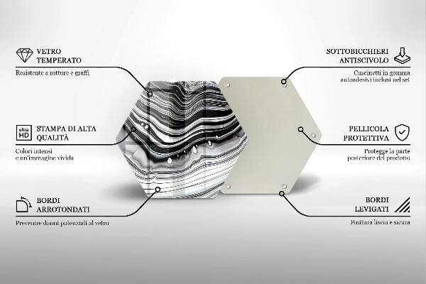 Tagliere in vetro Astrazione dell'inchiostro