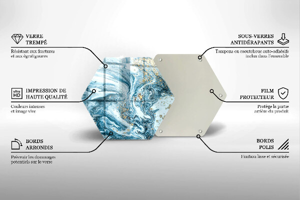Tagliere in vetro Struttura con oro